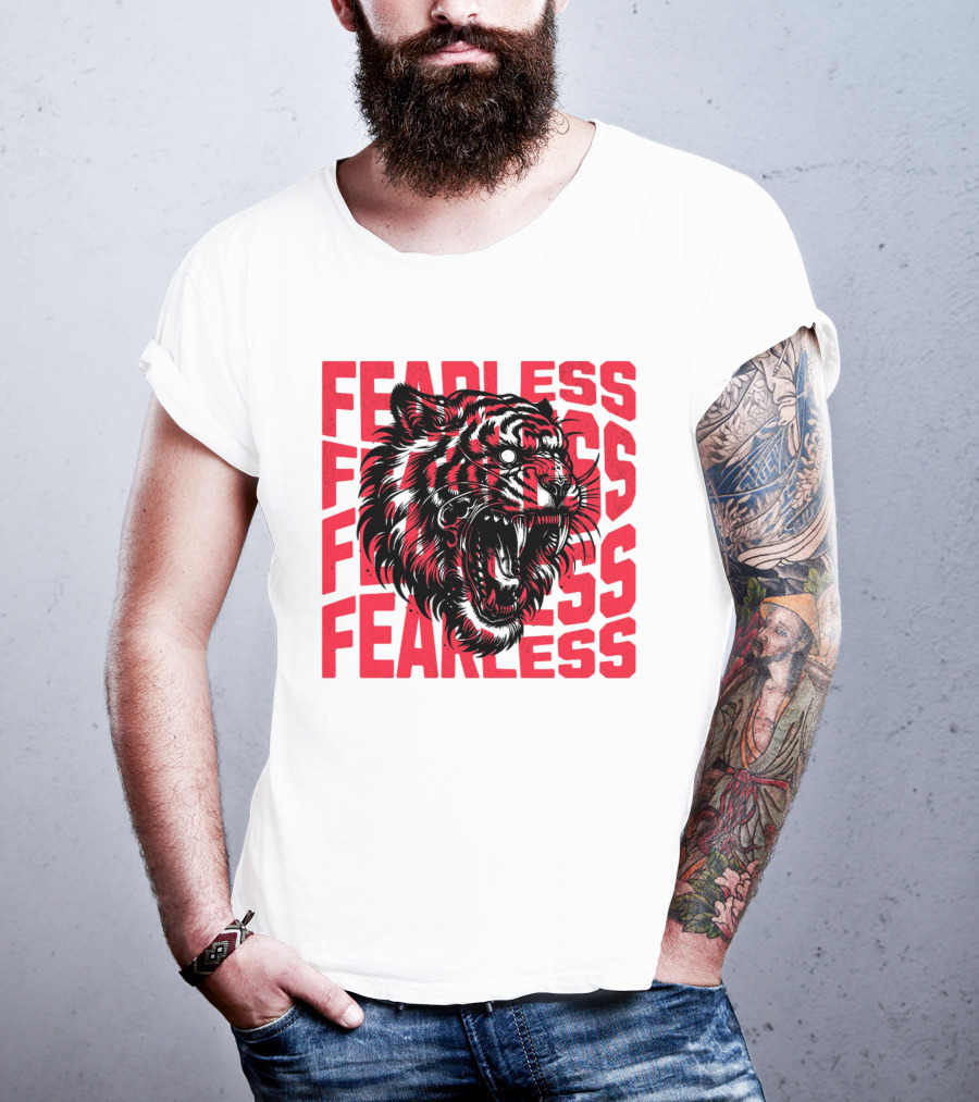 FEARLESS Fearless Tiger Roaring Face T-Shirt