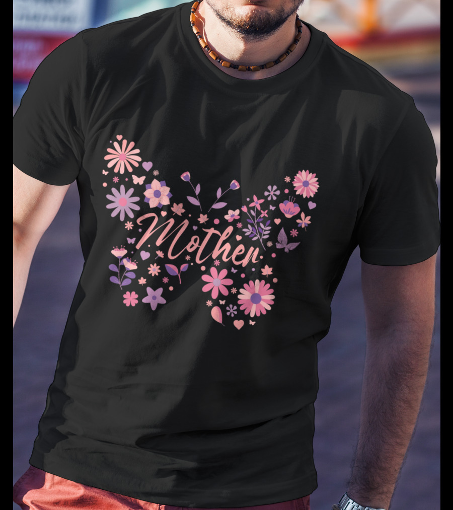 Mother Floral Butterfly Blossoms T-Shirt