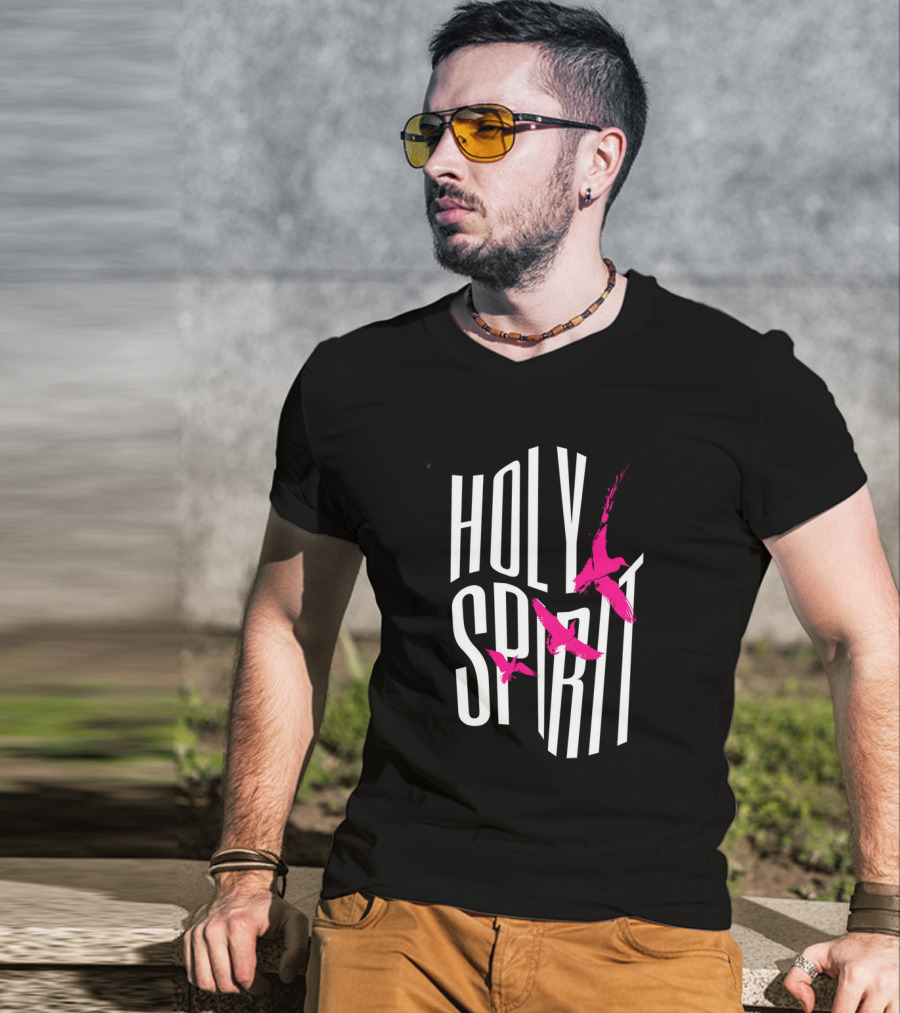 Holy Spirit Pink Birds Streetwear T-Shirt