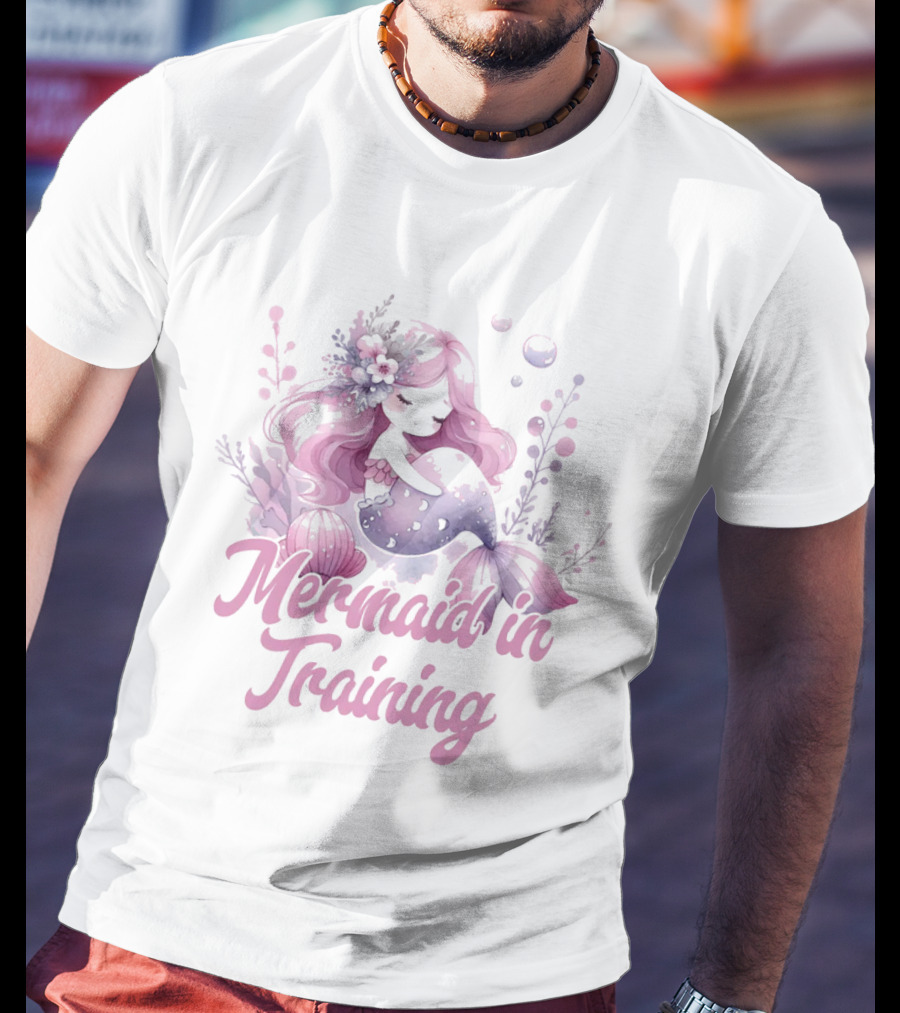 Mermaid In Training Customizable Kids Mermain T-Shirt