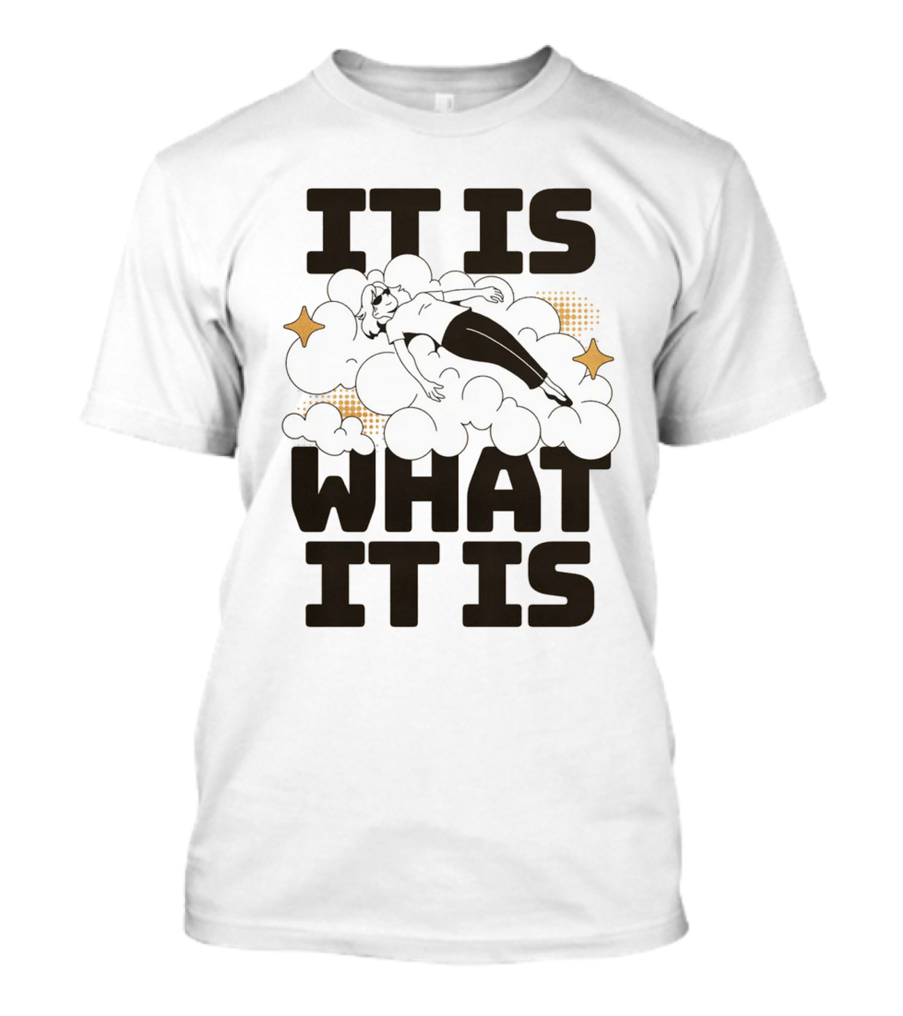 IT IS WHAT IT IS Clouds And Stars Relaxed Figure T-Shirt