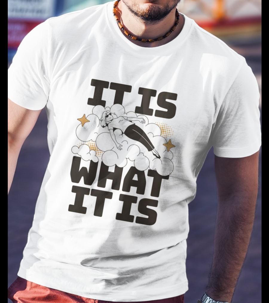 IT IS WHAT IT IS Clouds And Stars Relaxed Figure T-Shirt