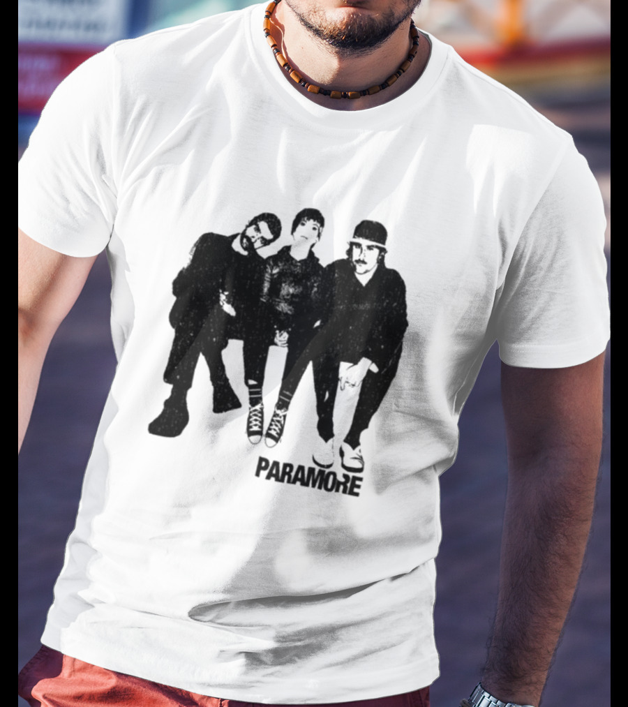 Paramore Music Group Trio Black And White Photo Boyfriend Fit Girls T-Shirt