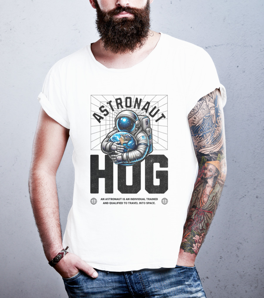 Astronaut Hug Earth Embrace Space Travel Qualification T-Shirt