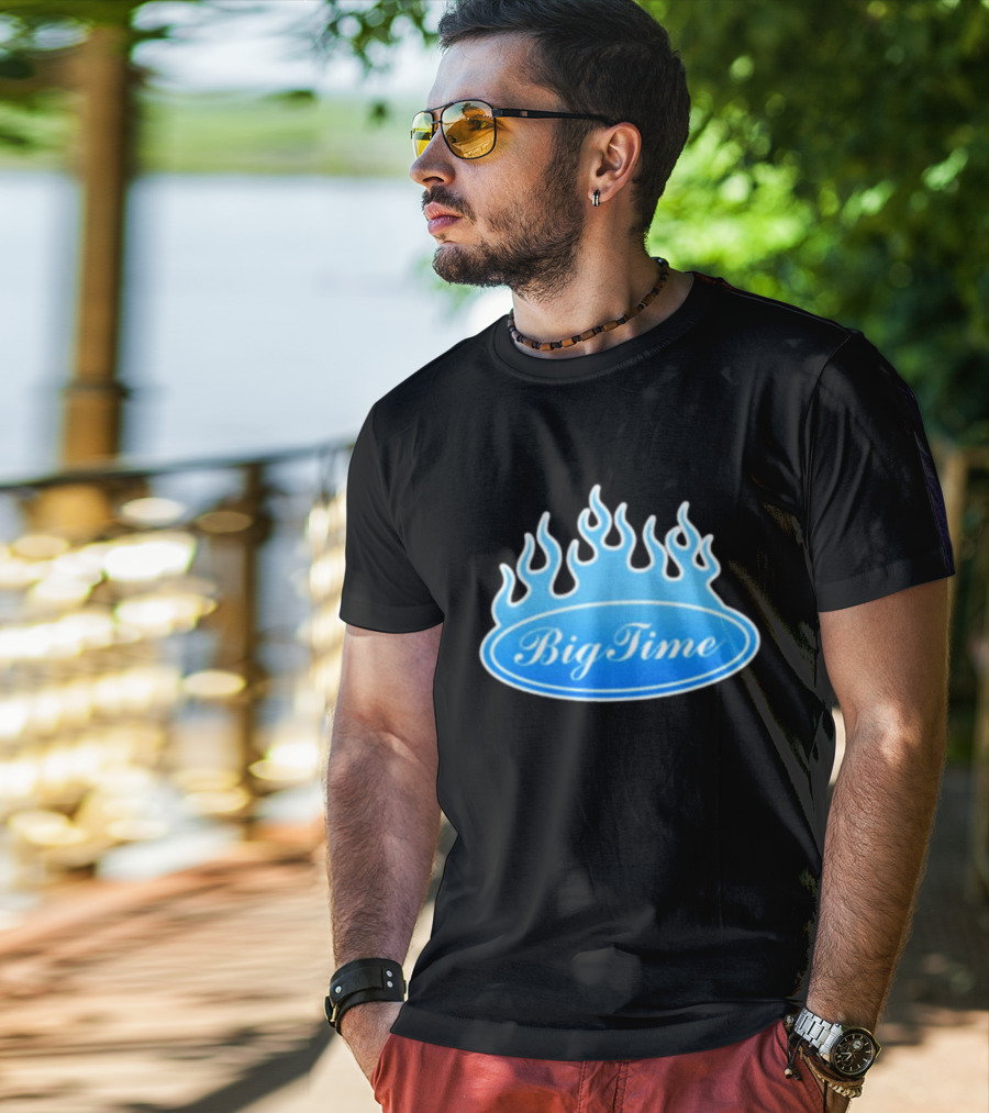 Big Time Blue Flame Oval Emblem T-Shirt