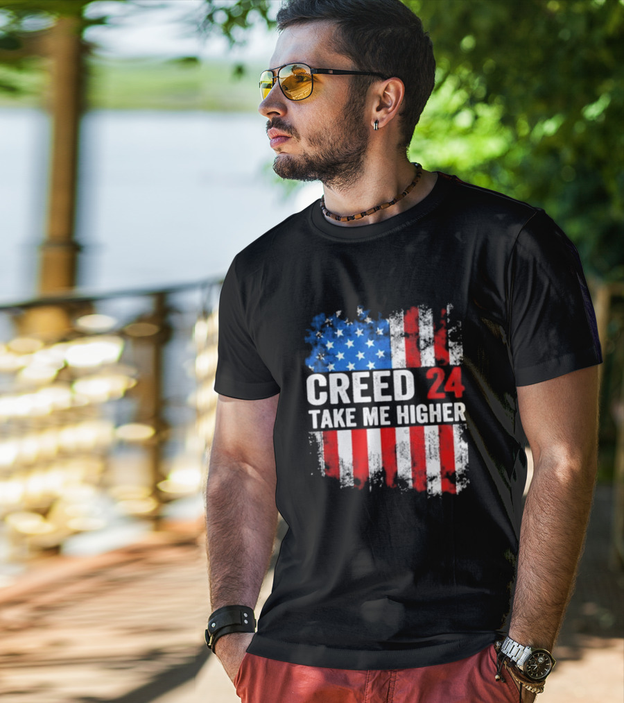 Creed 24 Take Me Higher American Flag T-Shirt