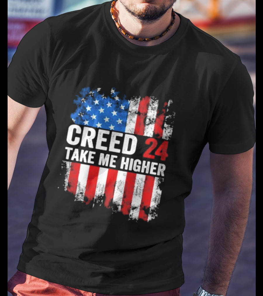 Creed 24 Take Me Higher American Flag T-Shirt