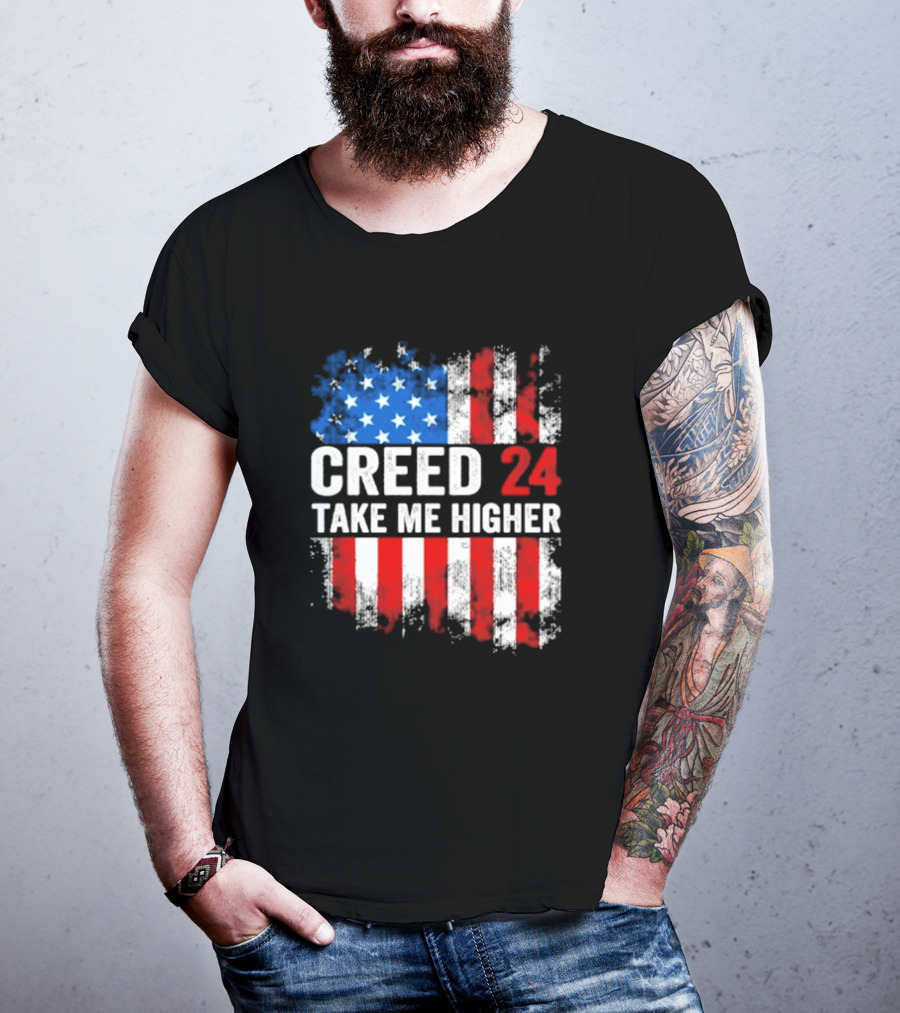 Creed 24 Take Me Higher American Flag T-Shirt