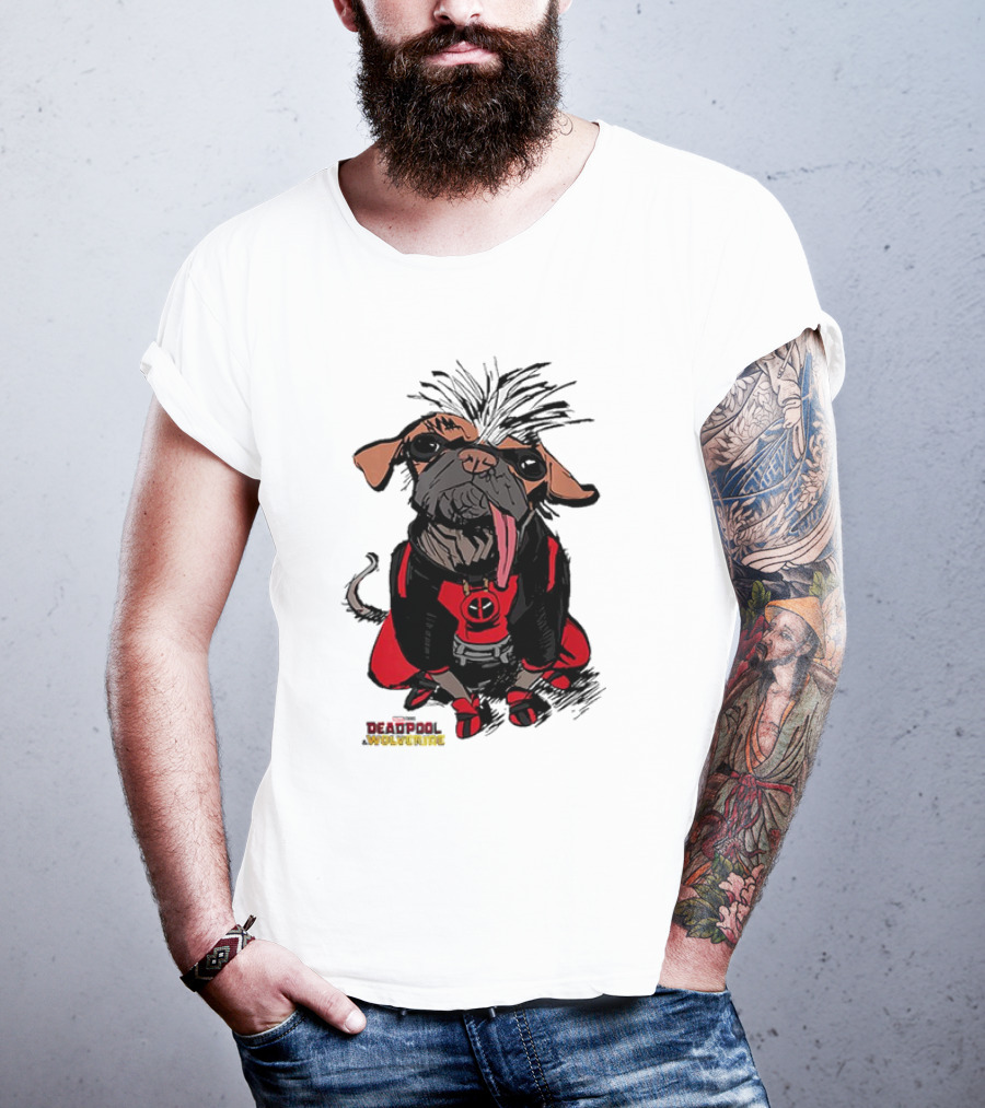 Retro 70 Wolverine Sketchy Dogpool Comic T-Shirt
