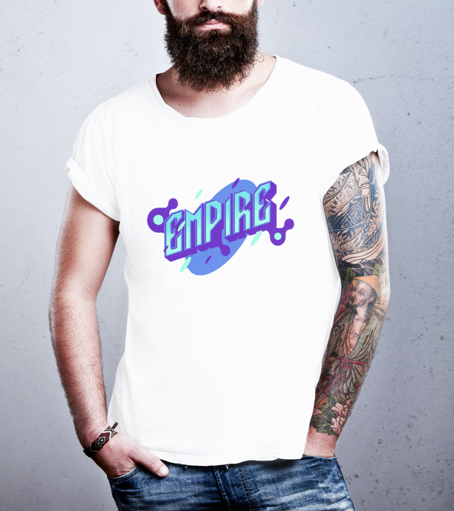 Empire Bold Neon Blue Purple T-Shirt