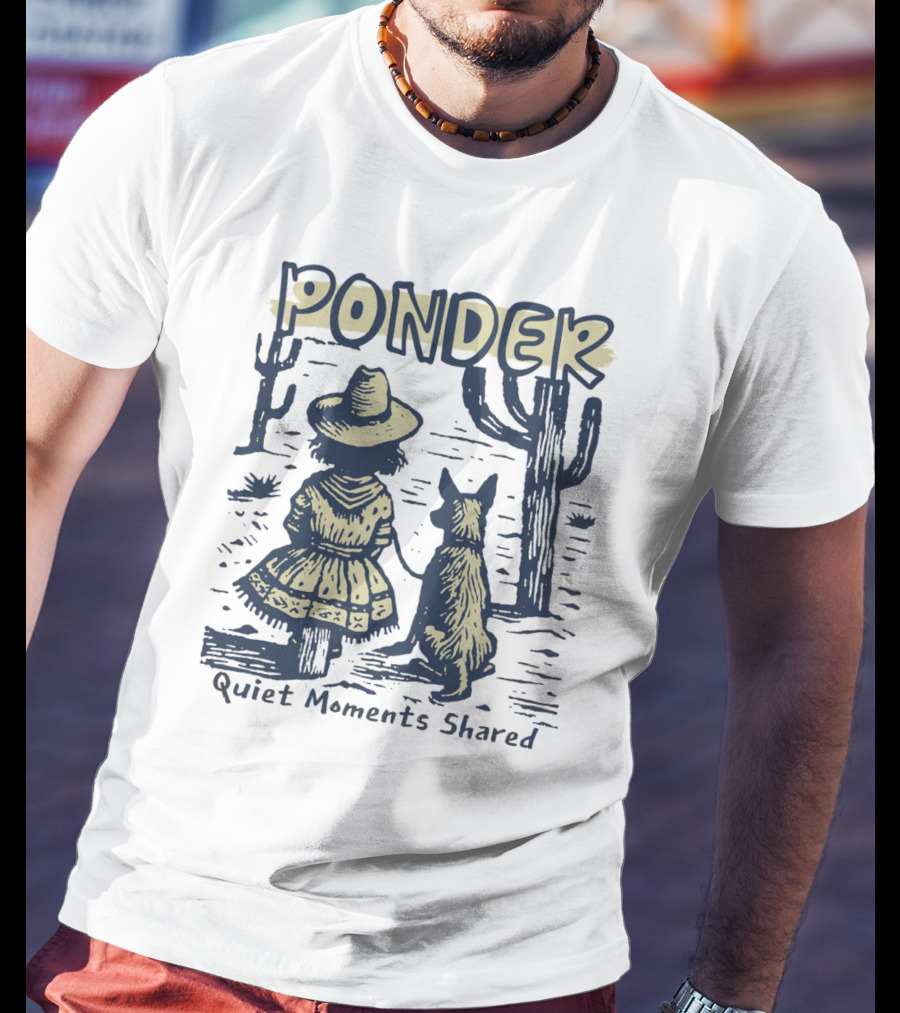 Ponder Quiet Moments Shared Cowboy Hat Desert Scene T-Shirt