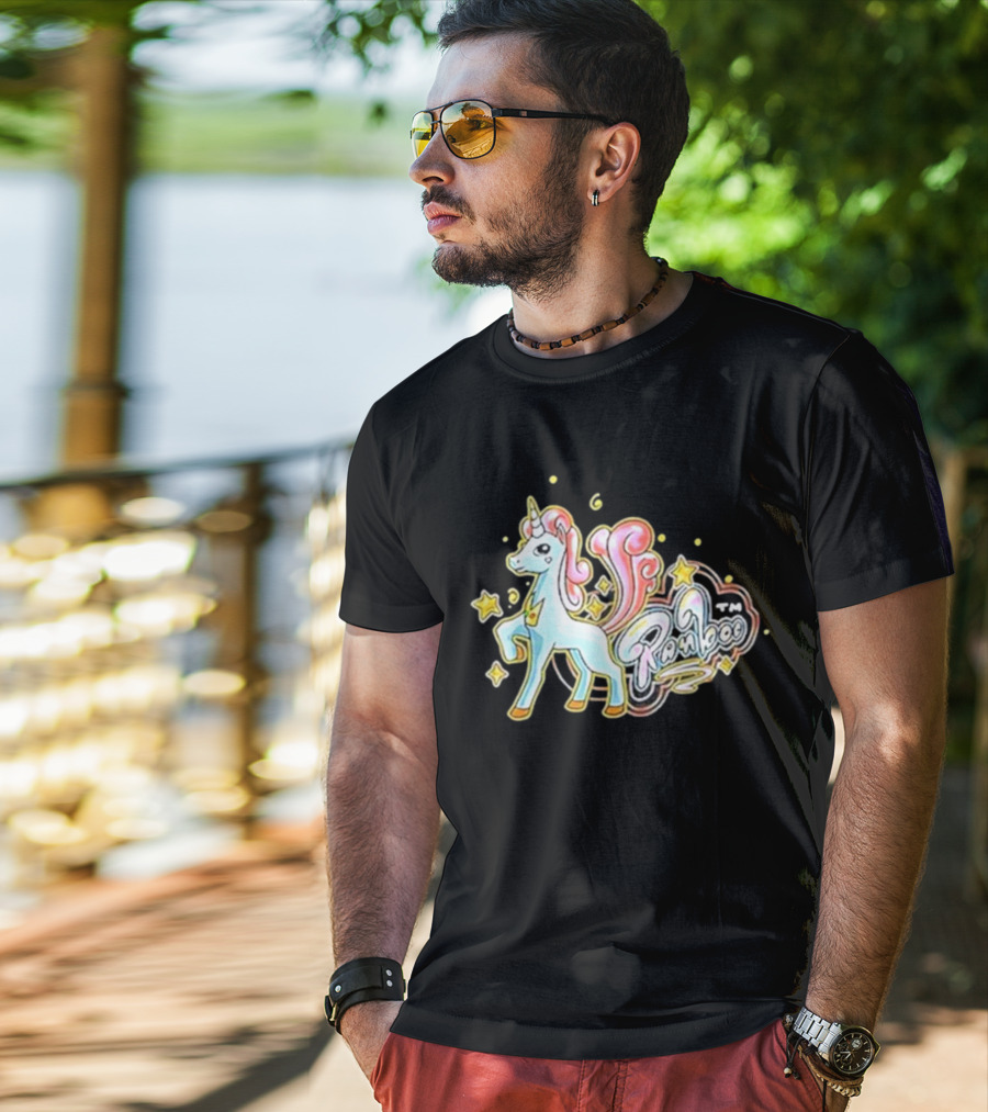 Ranboo TM Unicorn With Stars And Pink Mane T-Shirt