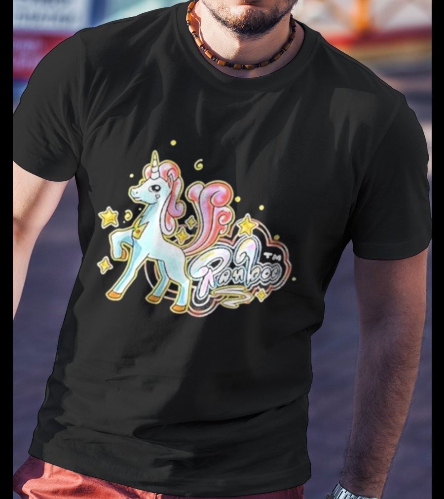 Ranboo TM Unicorn With Stars And Pink Mane T-Shirt