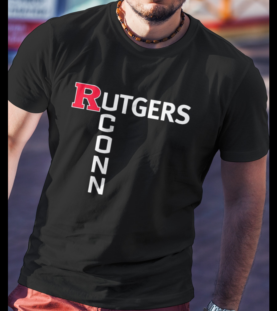 Rutgers Scarlet Knights UConn Huskies Vertical Textblock T-Shirt