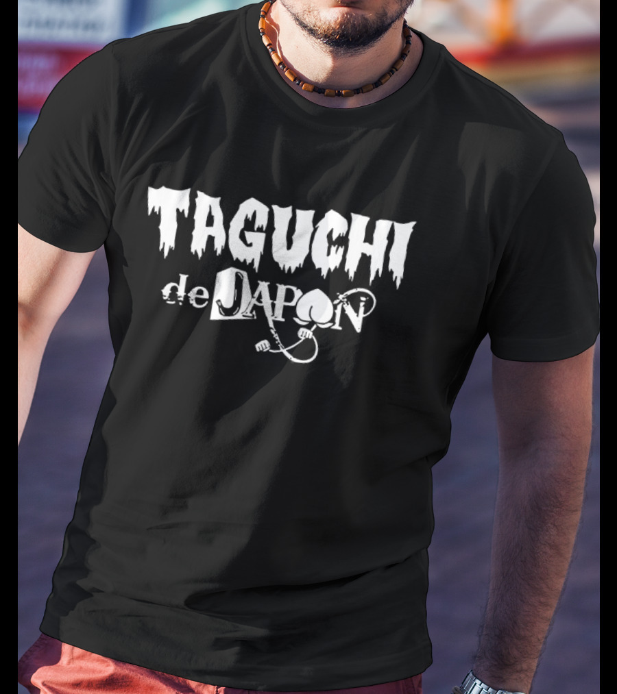 Taguchi De Japon Text With Microphone Cable T-Shirt