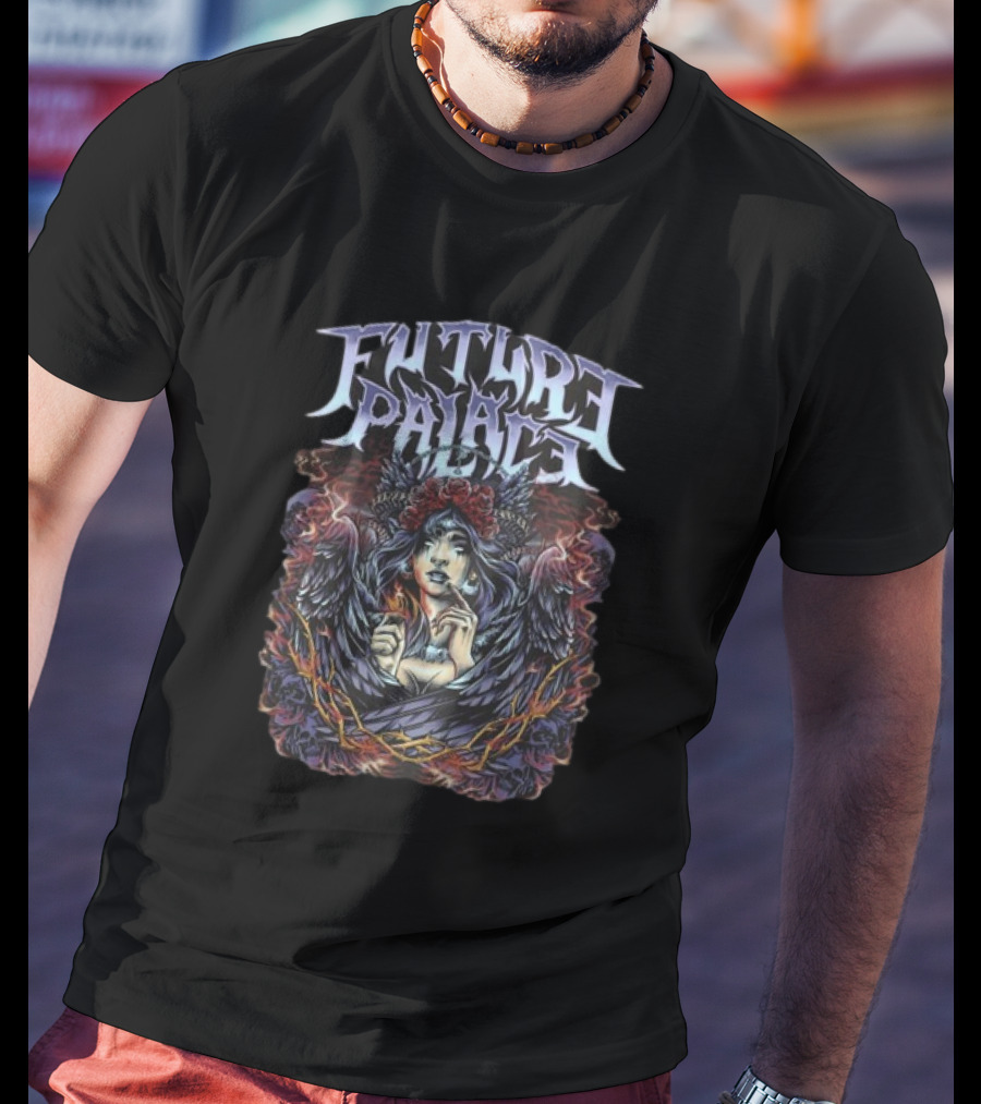 Future Palace Flames Winged Woman T-Shirt