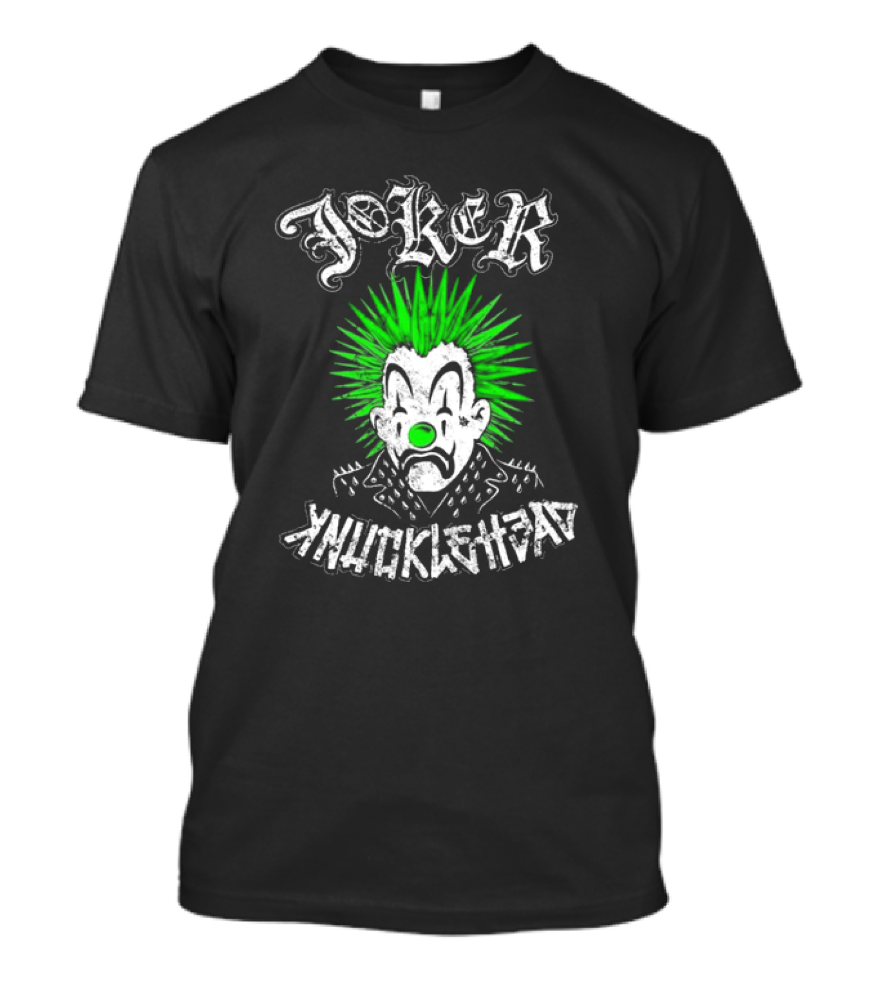 Joker Knucklehead Punk Clown Green Mohawk T-Shirt