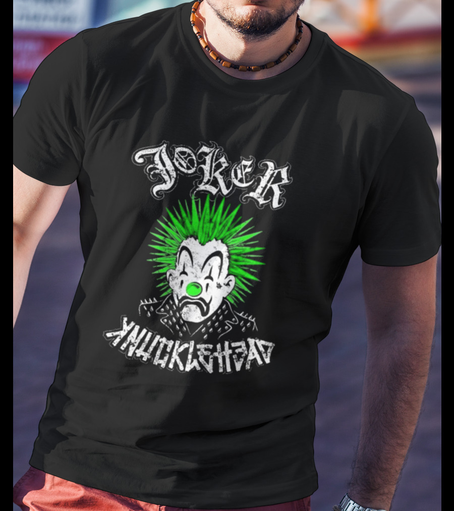 Joker Knucklehead Punk Clown Green Mohawk T-Shirt