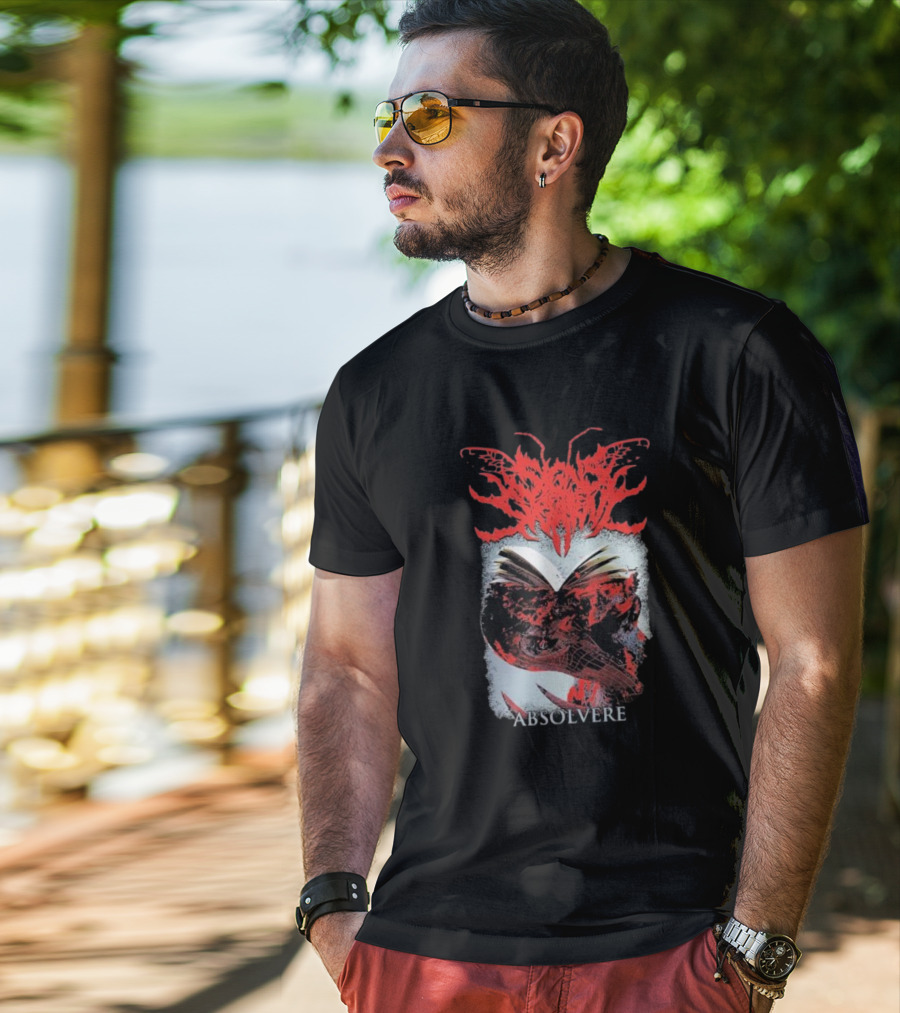 Absolvere Signs Of The Swarm Red Abstract Skull T-Shirt