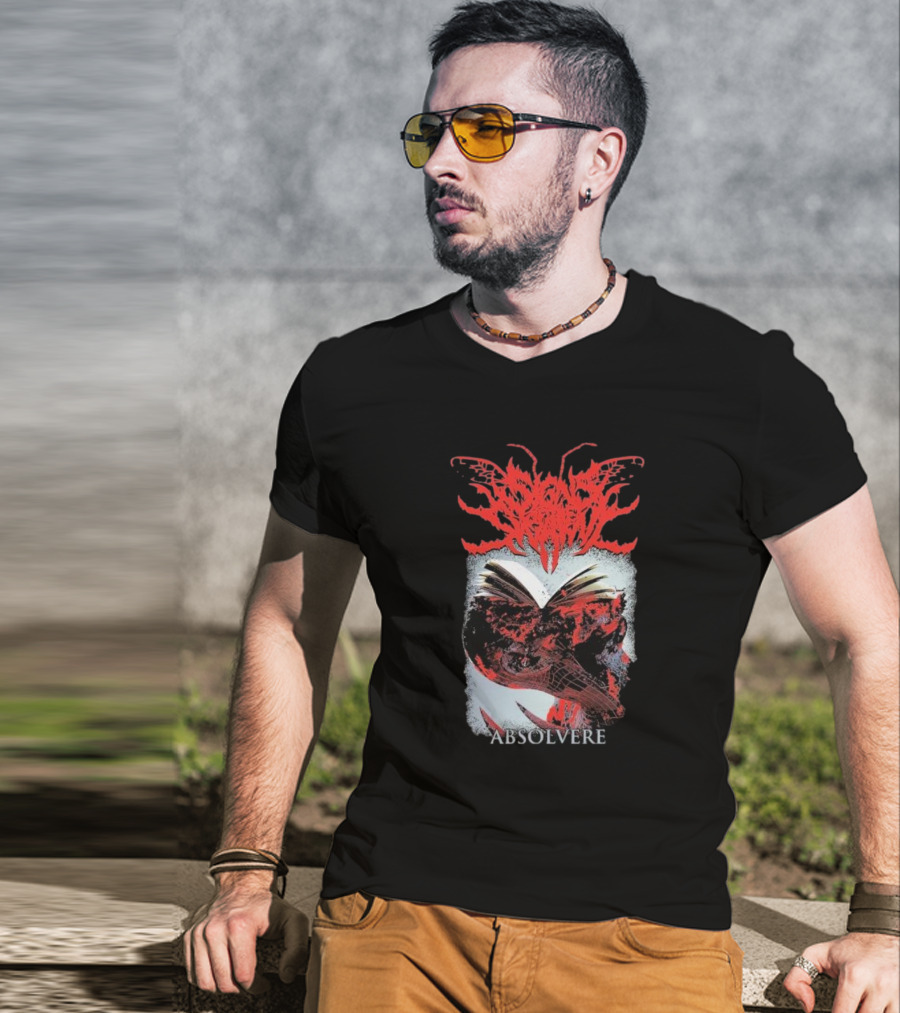 Absolvere Signs Of The Swarm Red Abstract Skull T-Shirt