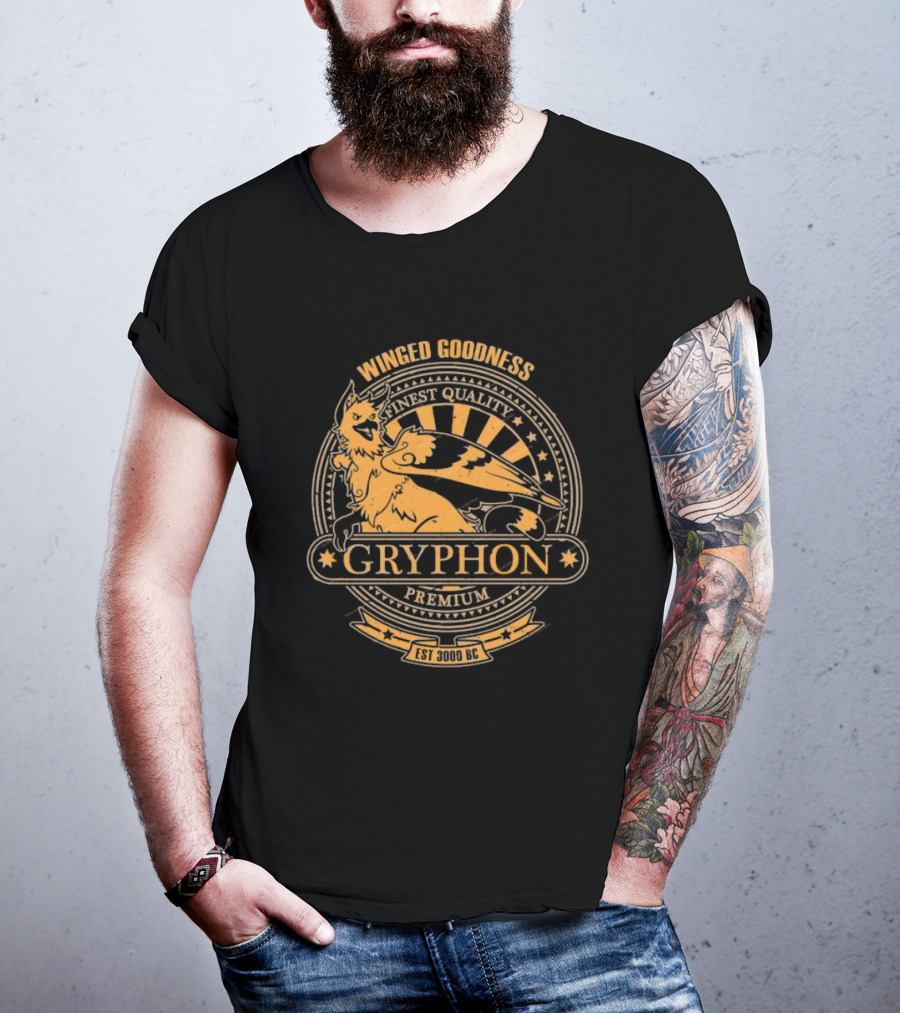 Winged Goodness Gryphon Premium Finest Quality Est 3000 BC T-Shirt