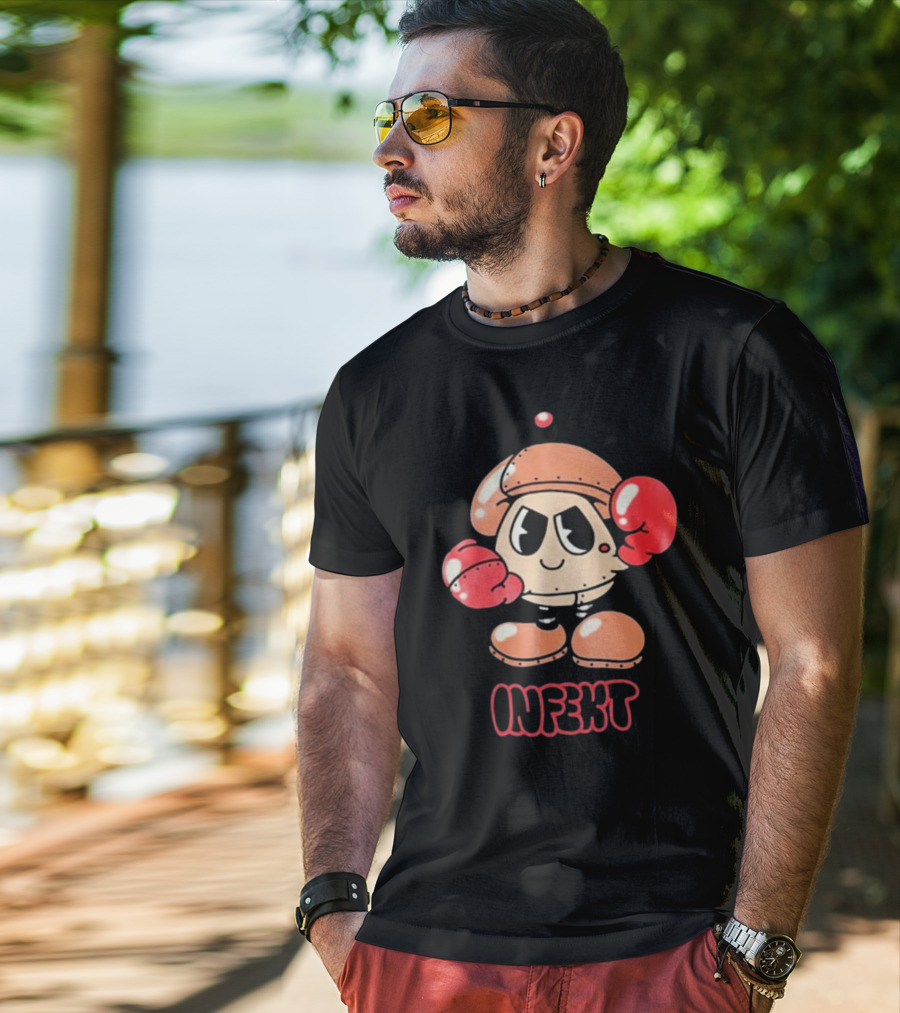 INFEKT Shrobo Cartoon Character With Boxing Gloves T-Shirt