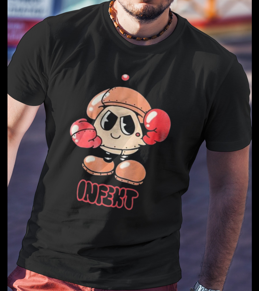 INFEKT Shrobo Cartoon Character With Boxing Gloves T-Shirt