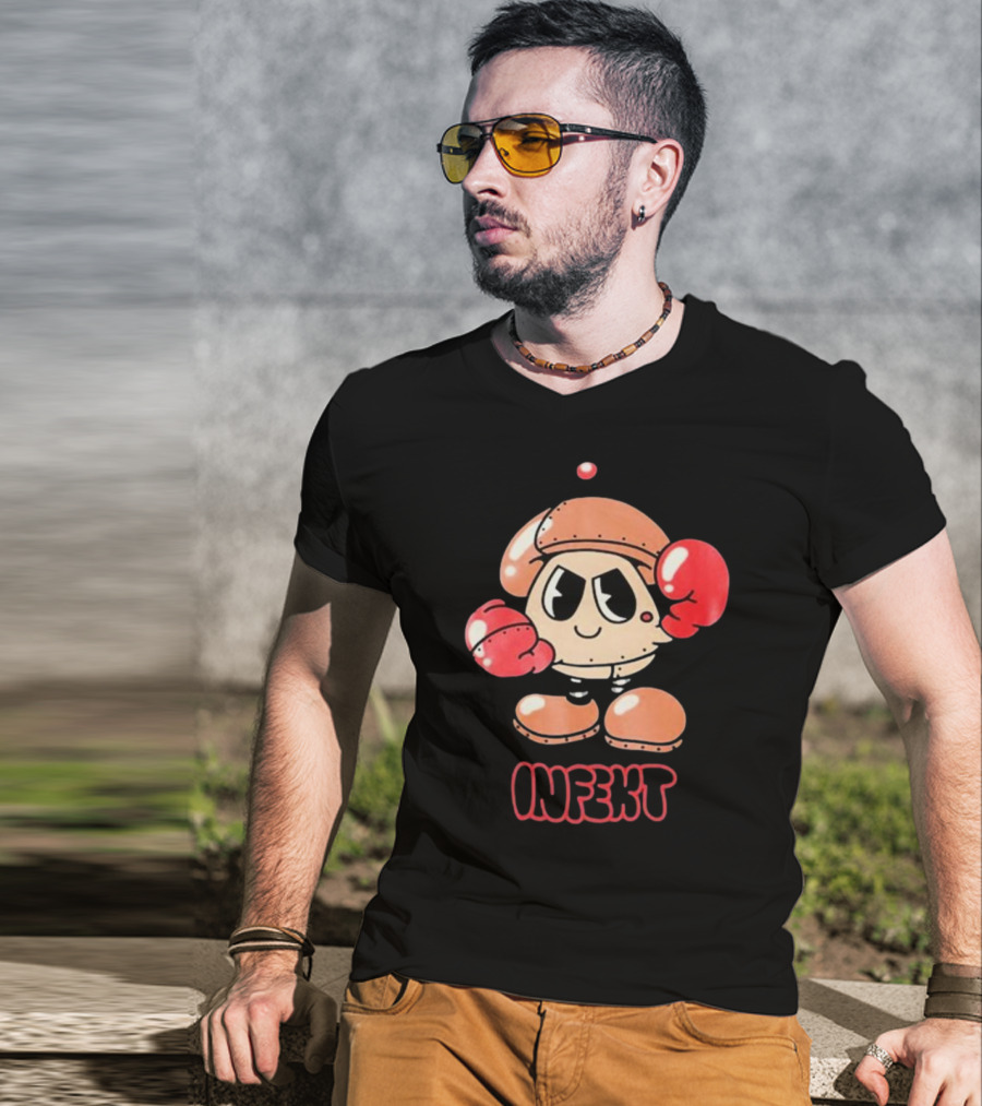 INFEKT Shrobo Cartoon Character With Boxing Gloves T-Shirt