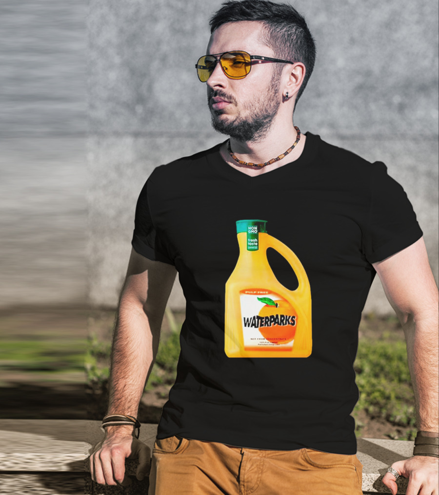 Waterparks Non GMO Fresh Taste Orange Juice Pulp Free T-Shirt
