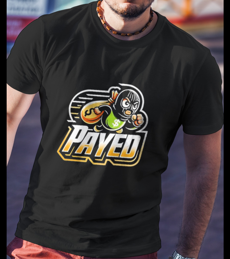 Payed Dollar Bag Cartoon Masked Runner T-Shirt