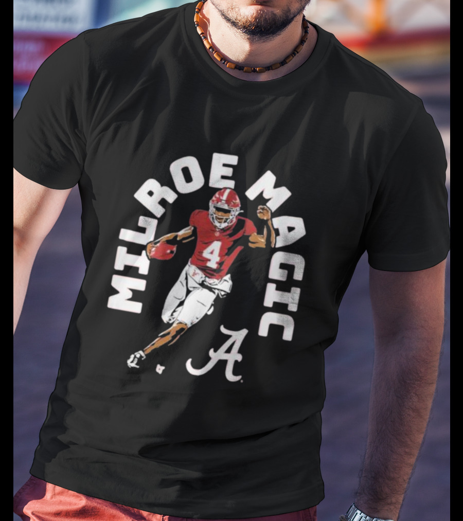 Alabama Crimson Tide Football Milroe Magic Number 4 T-Shirt