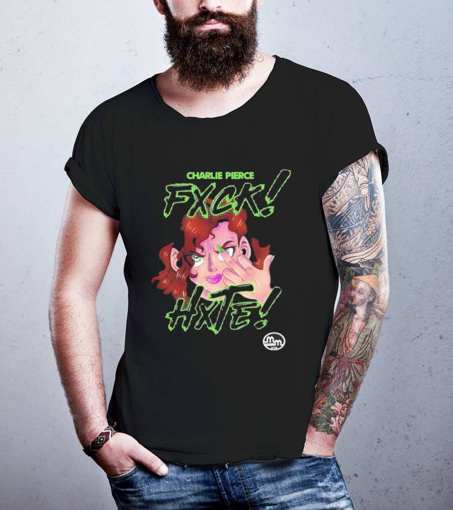 Charlie Pierce Fxck Hxte Redhead Character Green Accent T-Shirt