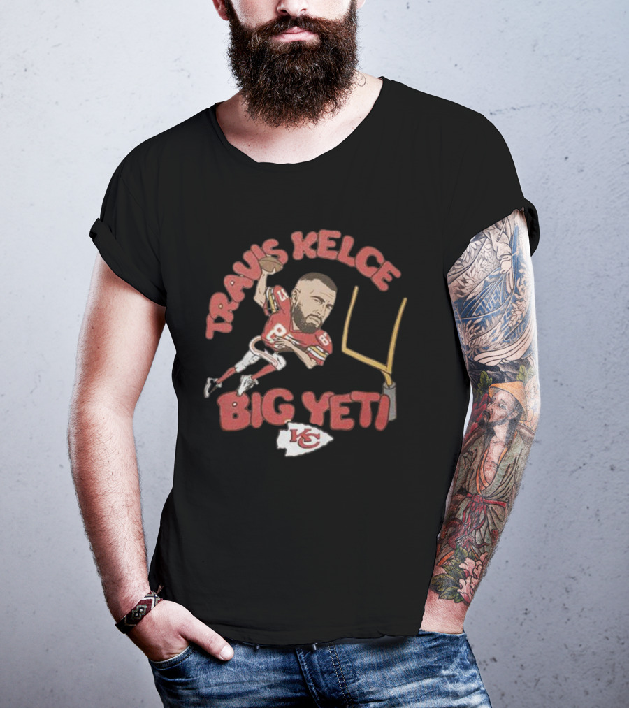 Travis Kelce Big Yeti Chiefs Football Goalpost T-Shirt