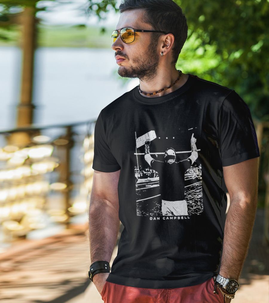 Dan Campbell Detroit Lions Celebratory Gesture Majestic Threads T-Shirt