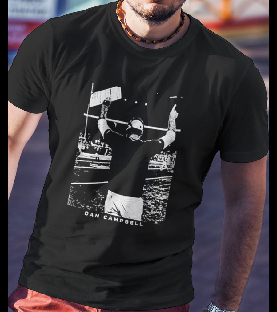 Dan Campbell Detroit Lions Celebratory Gesture Majestic Threads T-Shirt