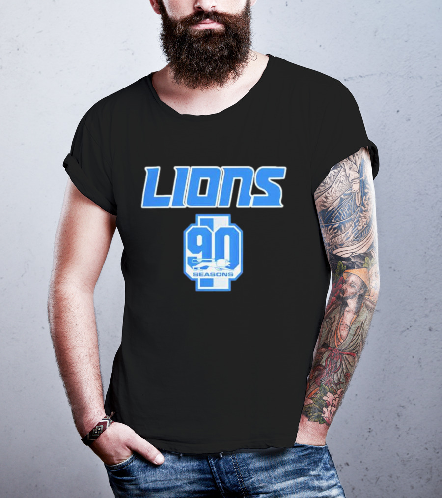 Lions 90 Seasons Celebrating Detroit Football Legacy T-Shirt