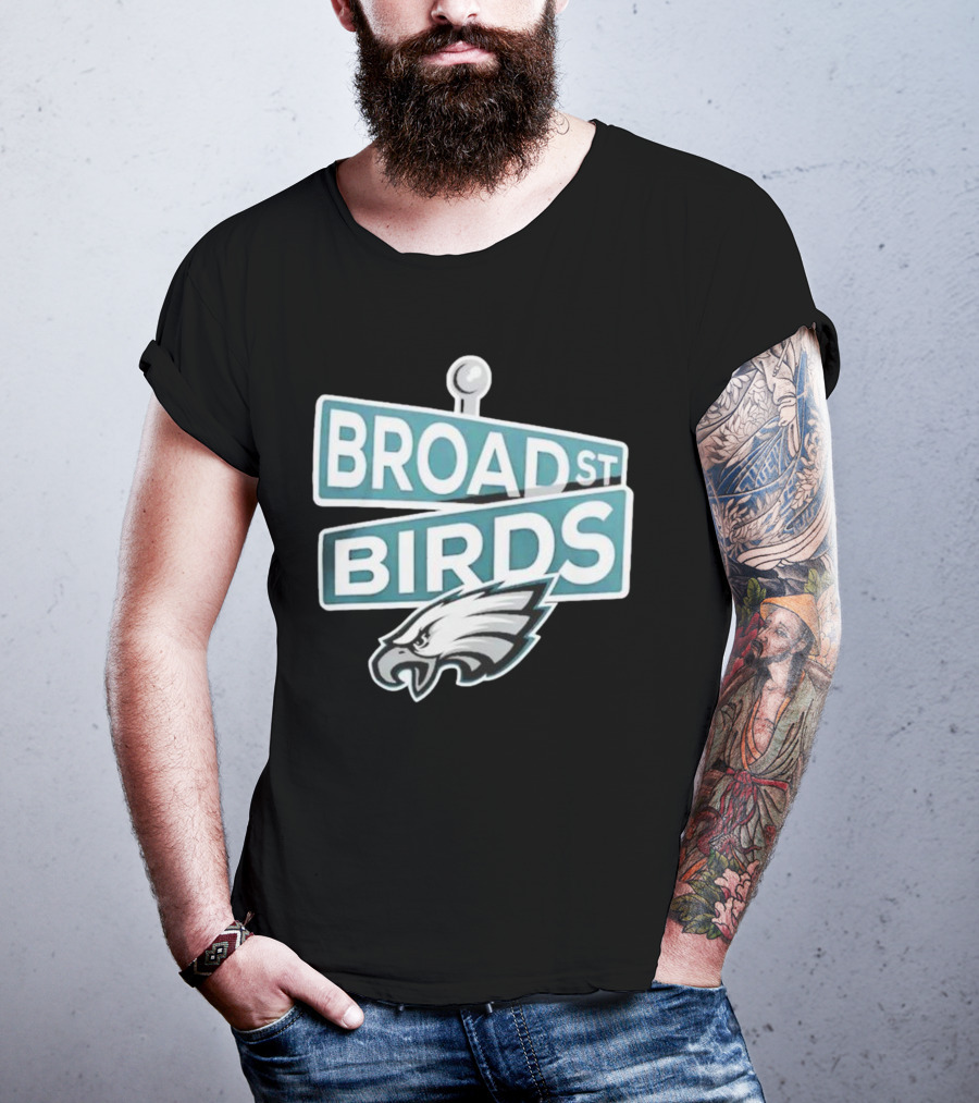 Philadelphia Eagles Broad St Birds Logo NFL Merchandising T-Shirt