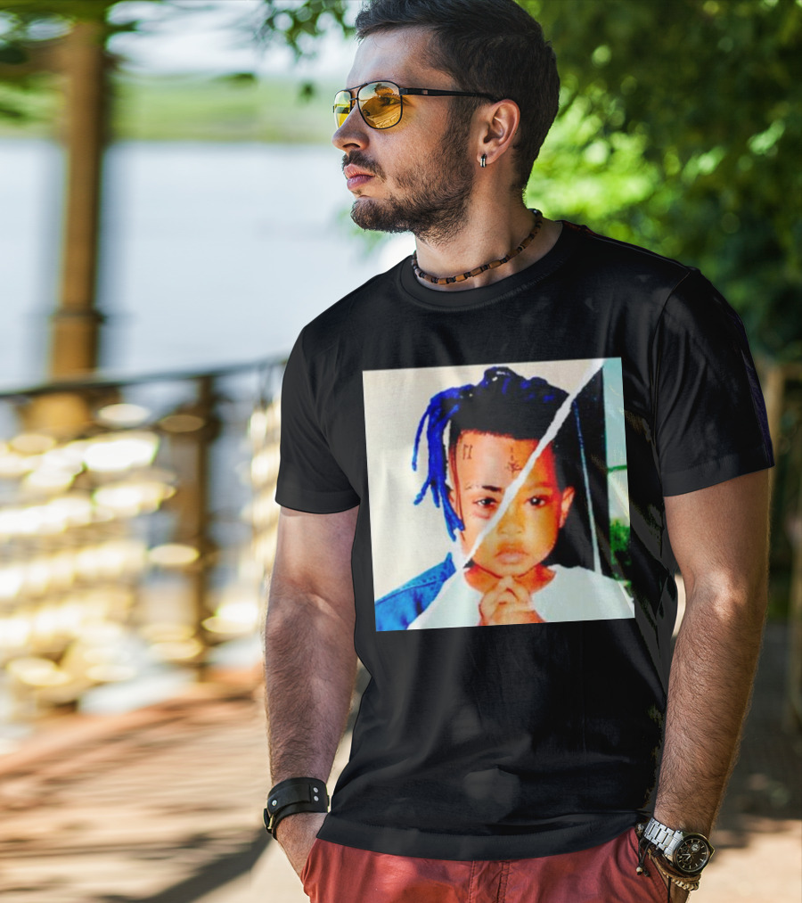 XXXTentacion Rapper Childhood And Adult Portrait Fusion T-Shirt