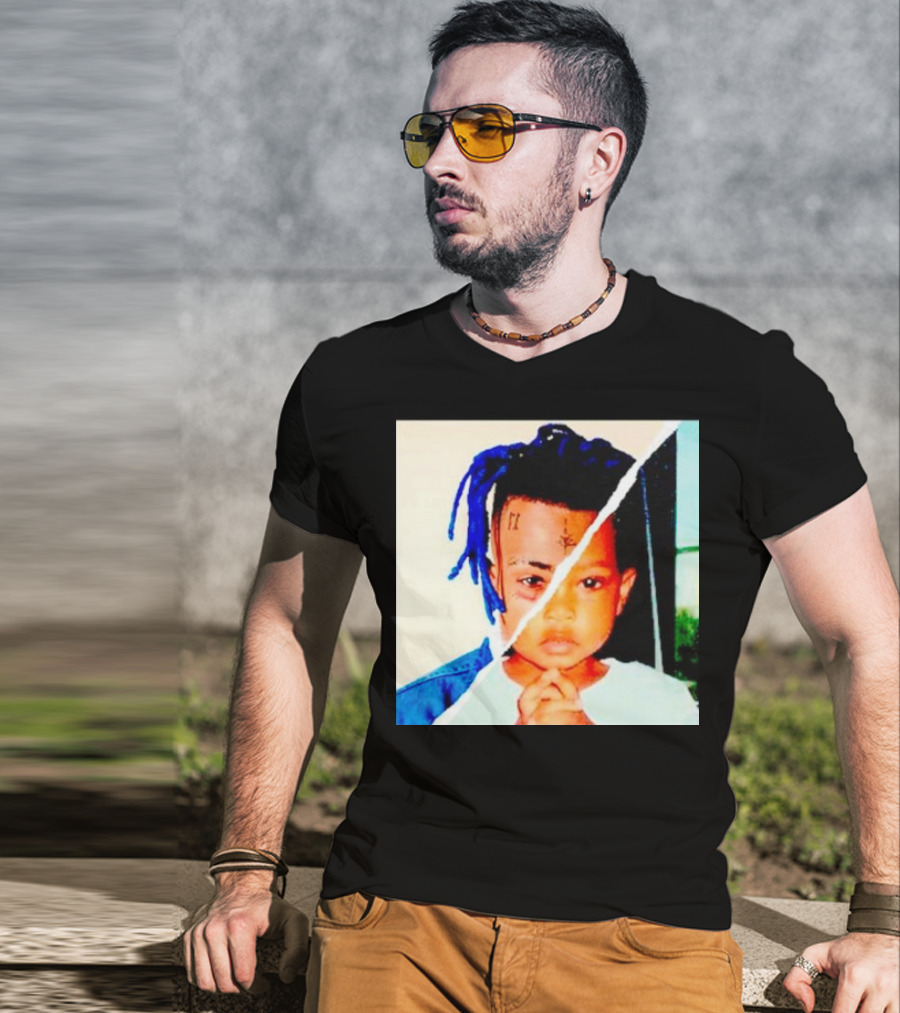 XXXTentacion Rapper Childhood And Adult Portrait Fusion T-Shirt
