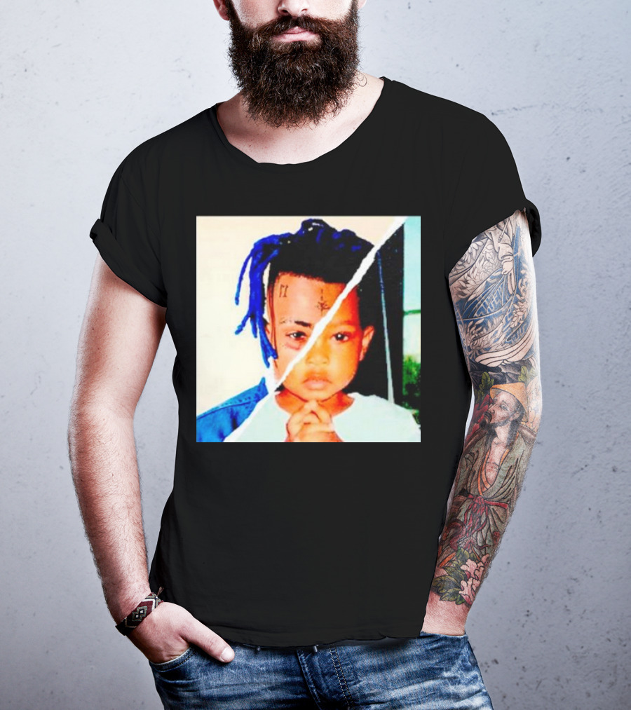 XXXTentacion Rapper Childhood And Adult Portrait Fusion T-Shirt