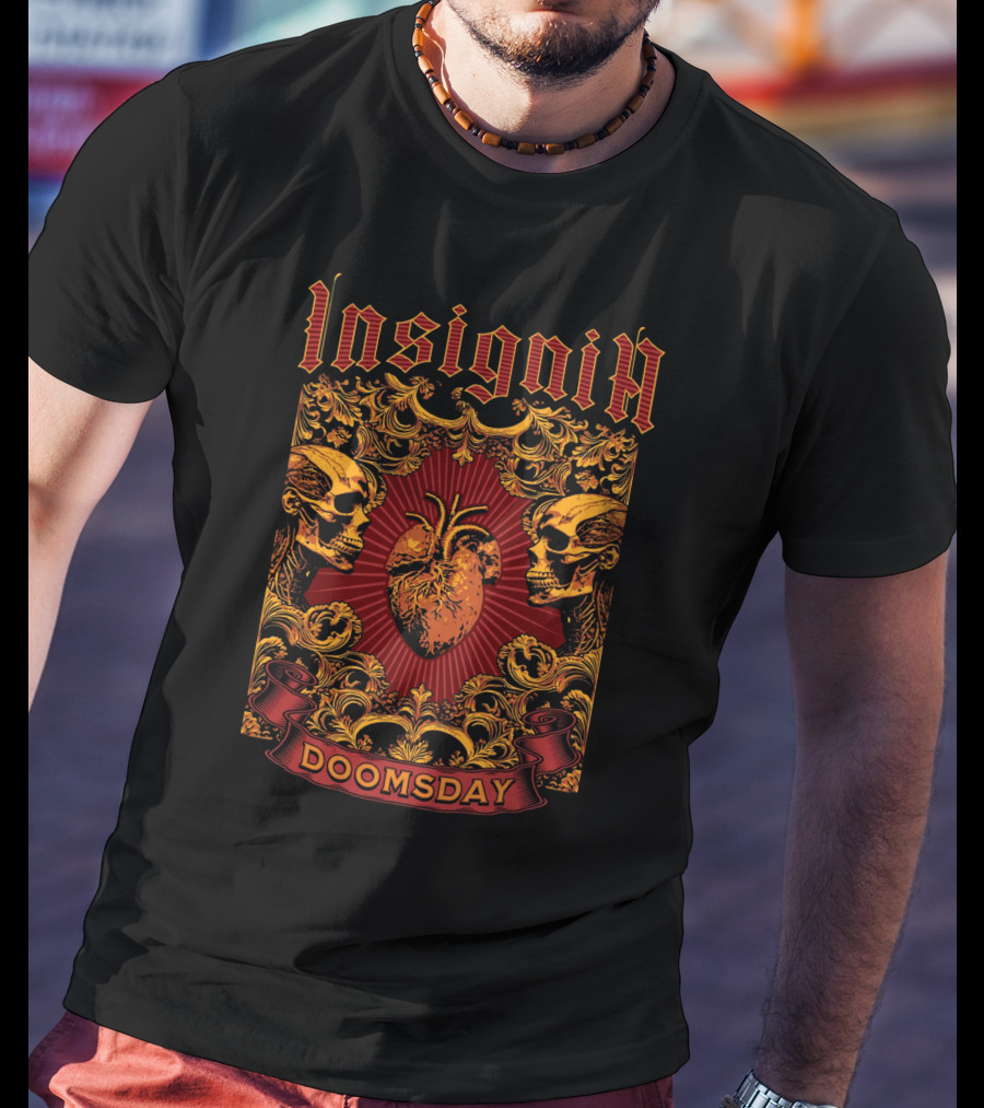 Insignia Doomsday Ornamental Skull Heart T-Shirt