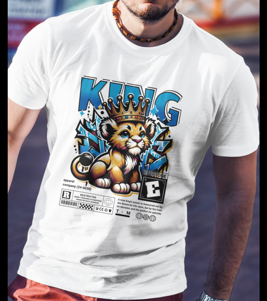 KING Apparel E Meme True Power Youthful Lion With Crown T-Shirt