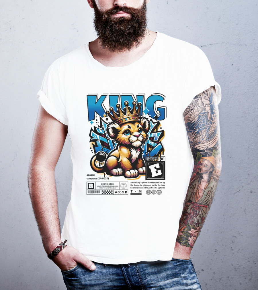 KING Apparel E Meme True Power Youthful Lion With Crown T-Shirt