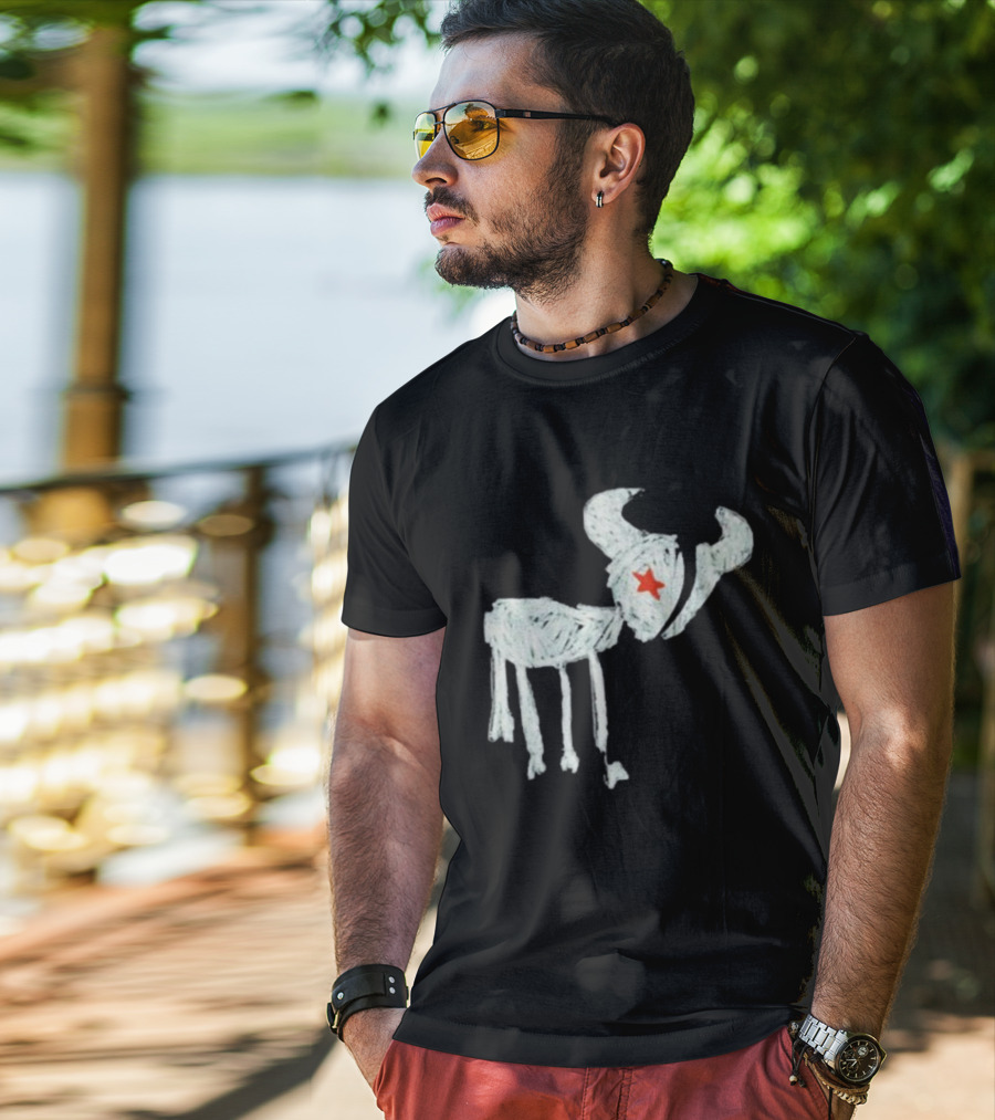 WeAreTexans Bull Design With Star For All Texans T-Shirt