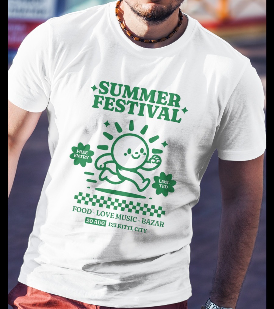 SUMMER FESTIVAL FREE ENTRY LIMITED FOOD LOVE MUSIC BAZAR 20 AUG 123 KITTL CITY T-Shirt