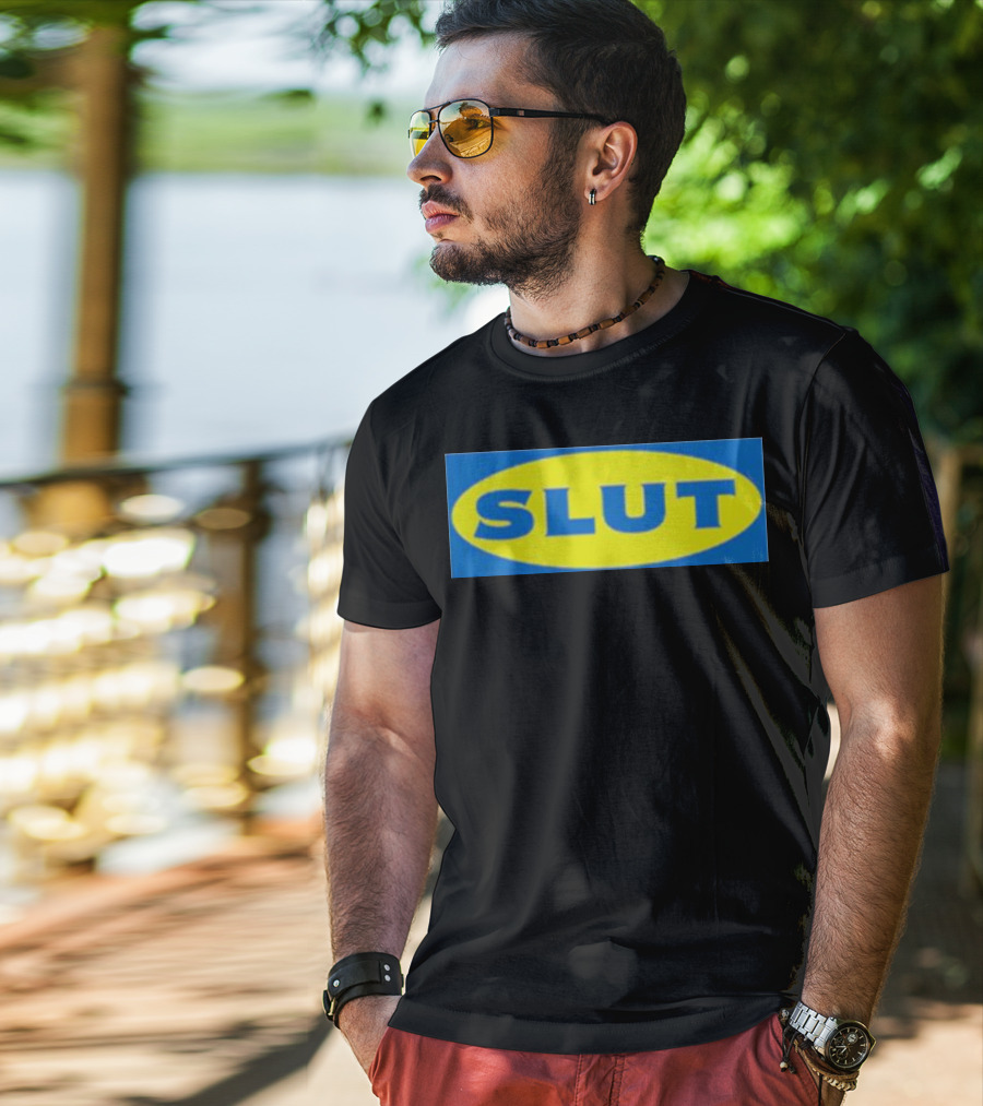 SLUT Parody Of Swedish Iconic Branding T-Shirt