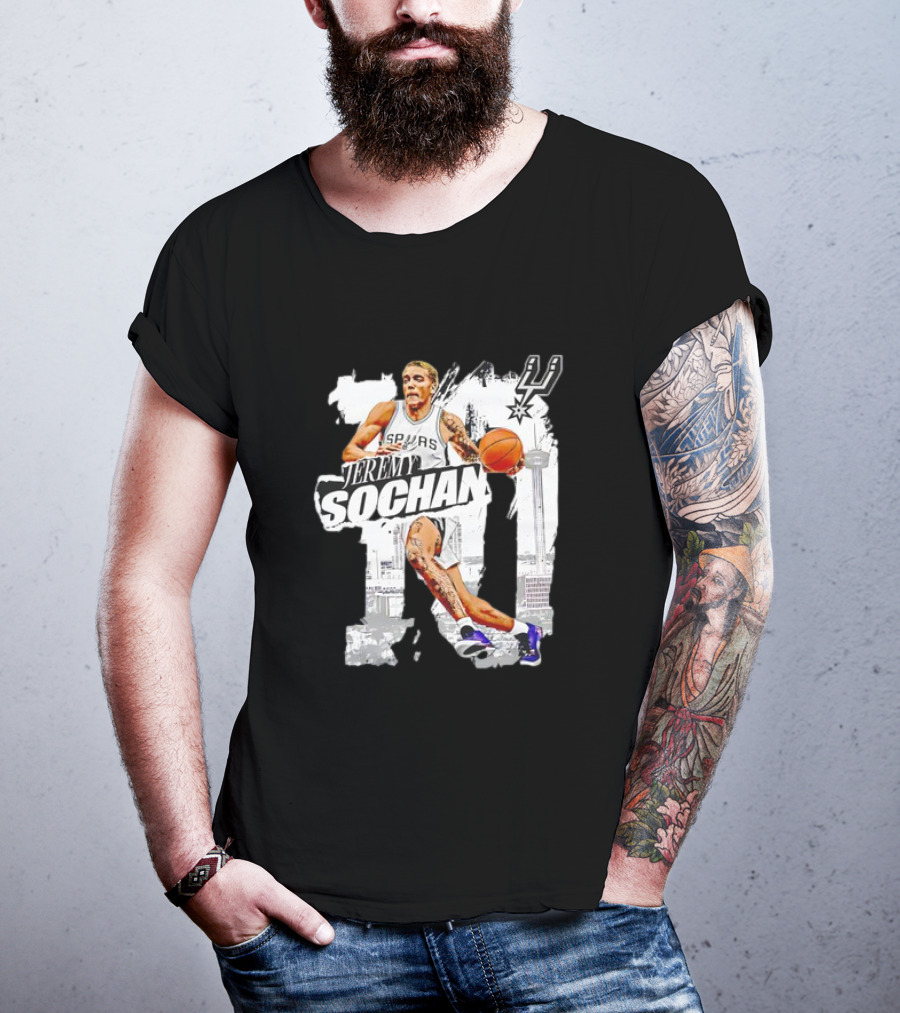 Jeremy Sochan Spurs Basketball San Antonio Skyline T-Shirt