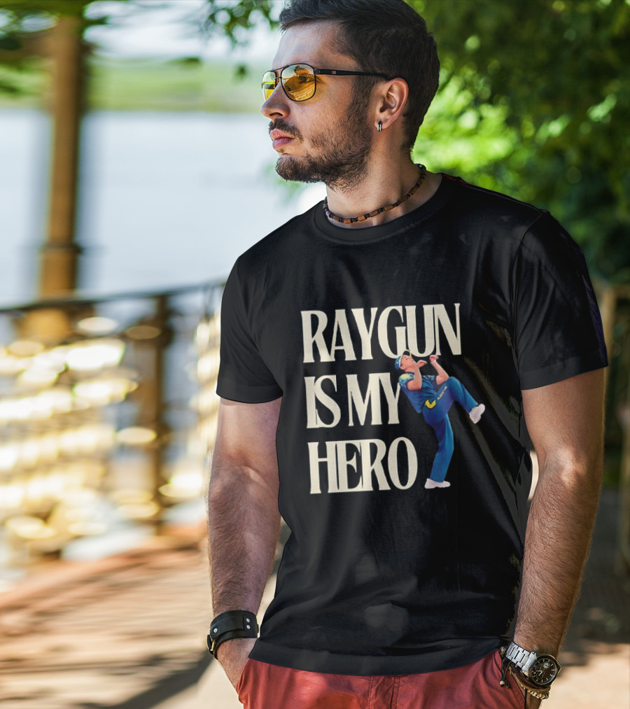 Raygun Is My Hero Pitching Pose T-Shirt