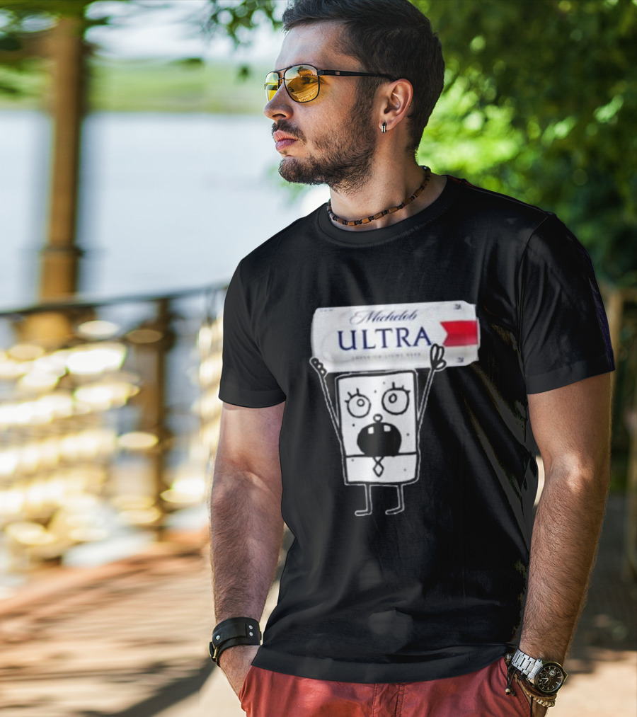 Doodlebob Michelob Ultra Holding Beer Can T-Shirt