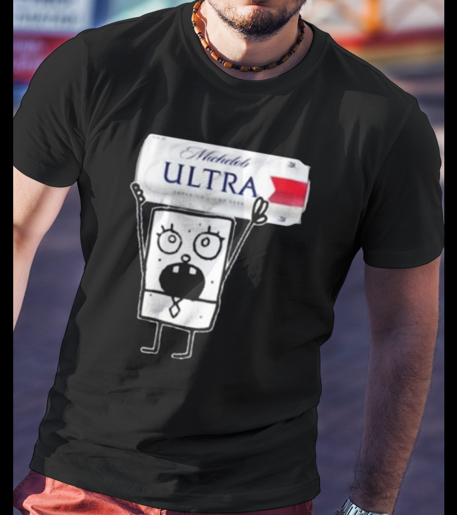 Doodlebob Michelob Ultra Holding Beer Can T-Shirt